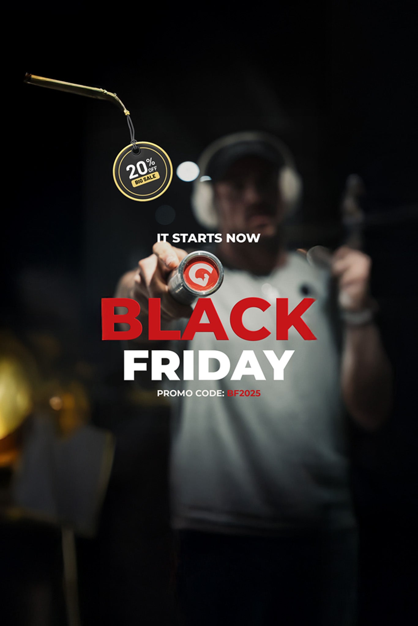 Promotional image for Black Friday with a person holding a bow and arrow, and text overlay.


